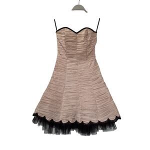 Y2K Jessica McClintock for Gunne‎ Sax Pink Strapless tulle Dress womens size 3